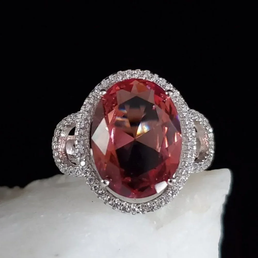 Sterling Silver 925 Ring Alexandrite Stone White Topaz Unique Silversmith